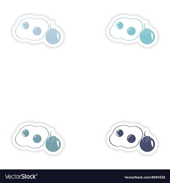Set of paper stickers on white background fried vector image