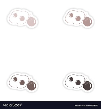 Set of paper stickers on white background fried vector image