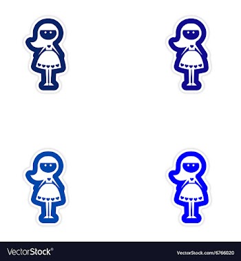 Set of paper stickers on white background friend vector image