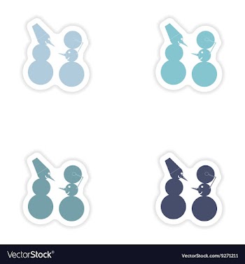 Set of paper stickers on white background Funny vector image