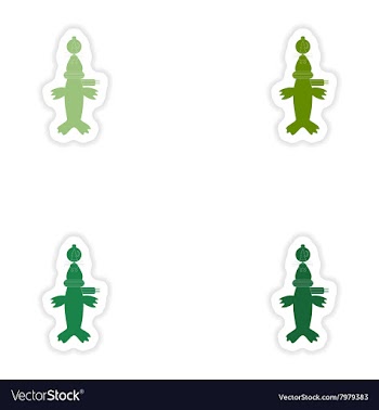 Set of paper stickers on white background fur seal vector image