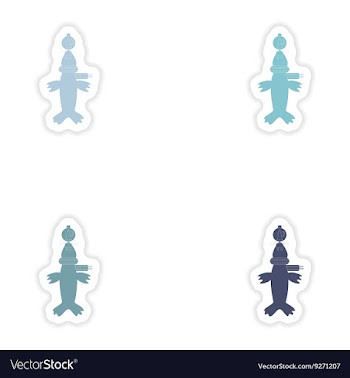 Set of paper stickers on white background fur seal vector image