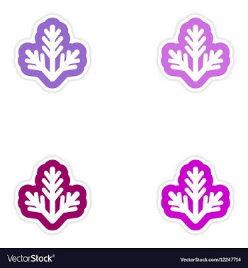 Set of paper stickers on white background fur-tree vector image