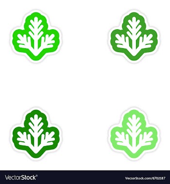 Set of paper stickers on white background fur-tree vector image