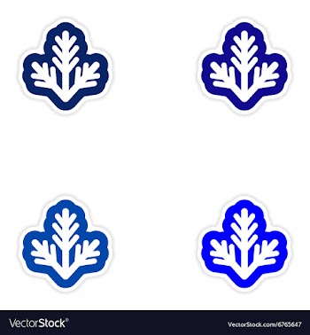 Set of paper stickers on white background fur-tree vector image