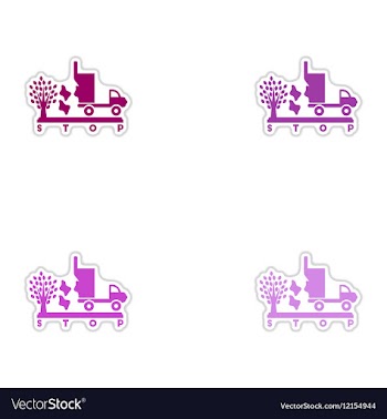 Set of paper stickers on white background garbage vector image