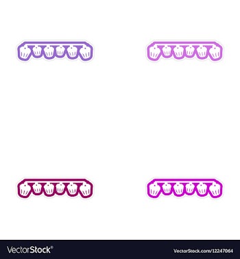 Set of paper stickers on white background garland vector image