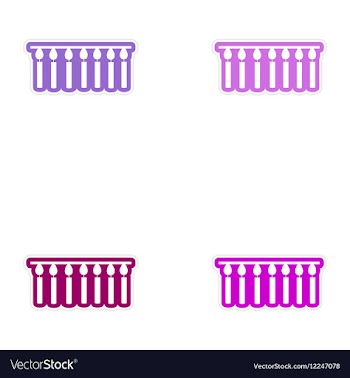 Set of paper stickers on white background garland vector image