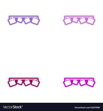 Set of paper stickers on white background garland vector image