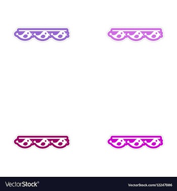 Set of paper stickers on white background garland vector image