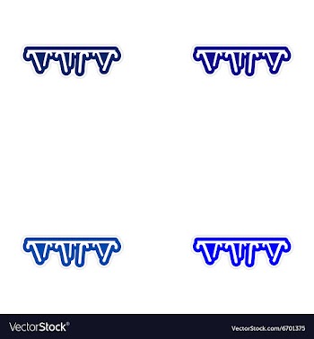 Set of paper stickers on white background garland vector image