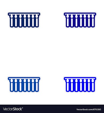 Set of paper stickers on white background garland vector image