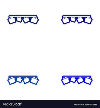 Set of paper stickers on white background garland vector image