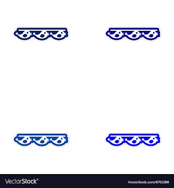 Set of paper stickers on white background garland vector image