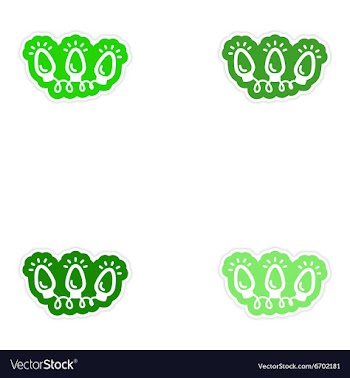 Set of paper stickers on white background garland vector image