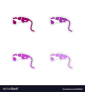 Set of paper stickers on white background gasoline vector image