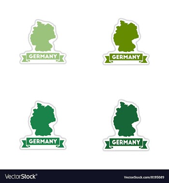 Set of paper stickers on white background Germany vector image