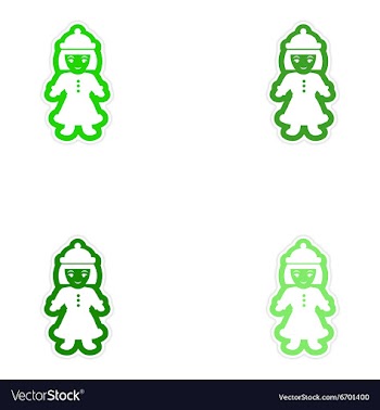 Set of paper stickers on white background Girl vector image