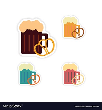 Set of paper stickers on white background glass vector image