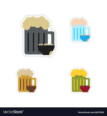 Set of paper stickers on white background glass vector image