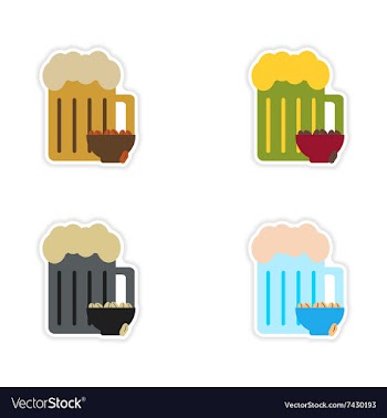 Set of paper stickers on white background glass vector image