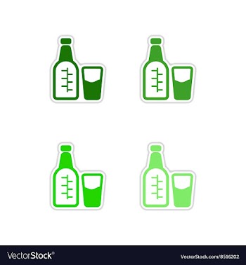 Set of paper stickers on white background glass vector image