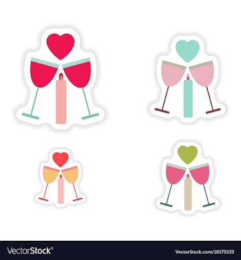 Set of paper stickers on white background glasses vector image
