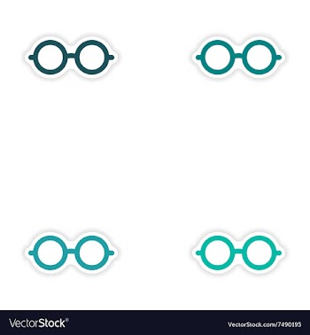 Set of paper stickers on white background glasses vector image
