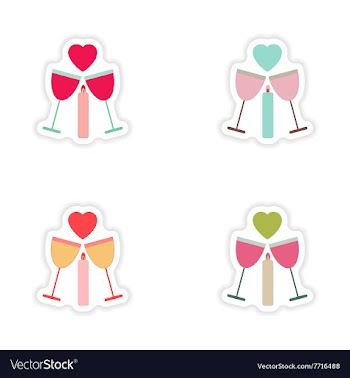 Set of paper stickers on white background glasses vector image