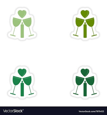Set of paper stickers on white background glasses vector image