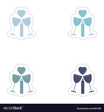 Set of paper stickers on white background glasses vector image