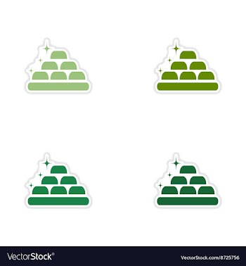 Set of paper stickers on white background gold vector image