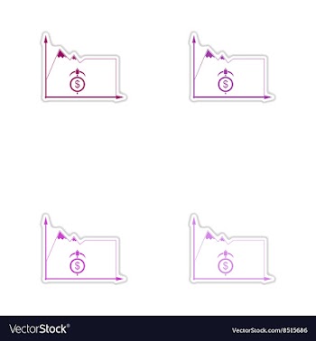 Set of paper stickers on white background graph vector image
