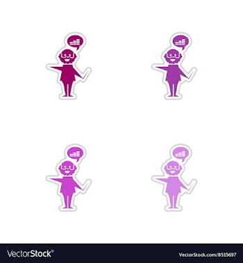 Set of paper stickers on white background graphics vector image
