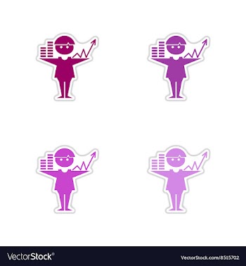Set of paper stickers on white background graphics vector image