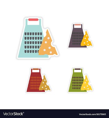 Set of paper stickers on white background Grater vector image