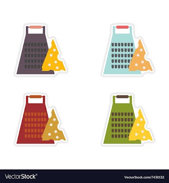 Set of paper stickers on white background Grater vector image