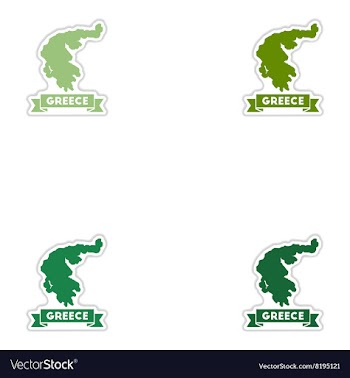 Set of paper stickers on white background Greece vector image