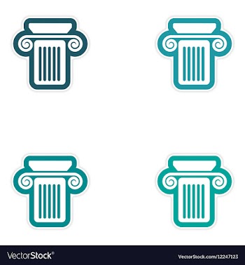 Set of paper stickers on white background Greek vector image