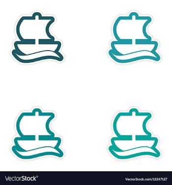 Set of paper stickers on white background Greek vector image