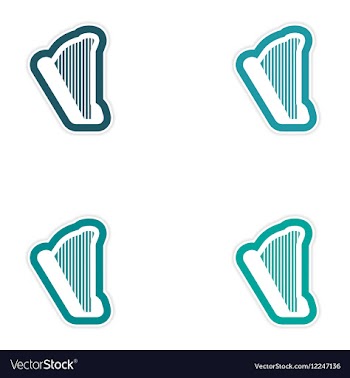 Set of paper stickers on white background Greek vector image