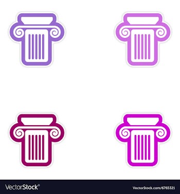 Set of paper stickers on white background Greek vector image
