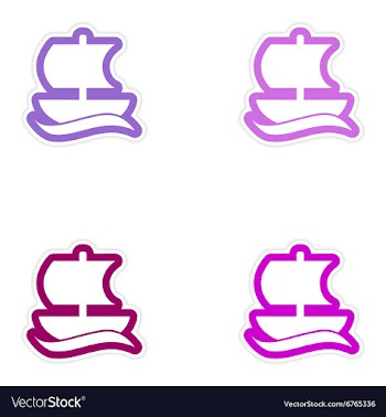 Set of paper stickers on white background Greek vector image
