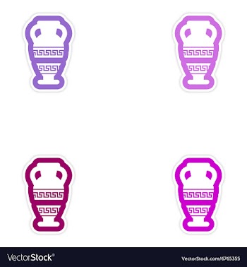 Set of paper stickers on white background Greek vector image