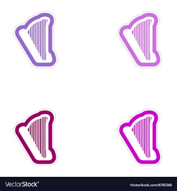 Set of paper stickers on white background Greek vector image