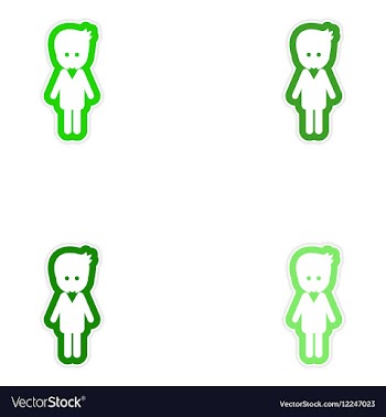 Set of paper stickers on white background groom vector image