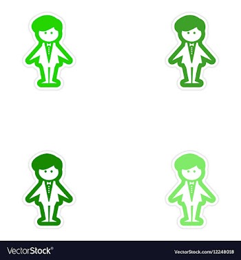 Set of paper stickers on white background groom vector image
