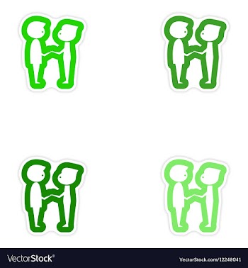 Set of paper stickers on white background groom vector image