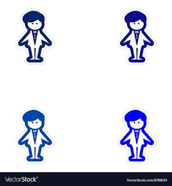 Set of paper stickers on white background groom vector image