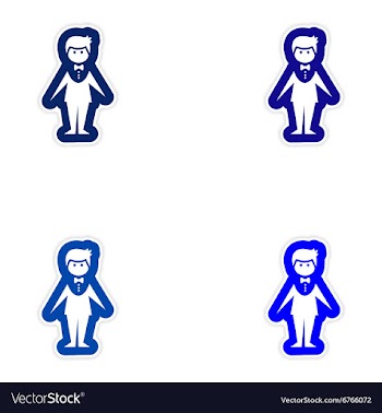 Set of paper stickers on white background groom vector image